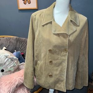 Jones, New York sport corduroy button front jacket tan US size Large